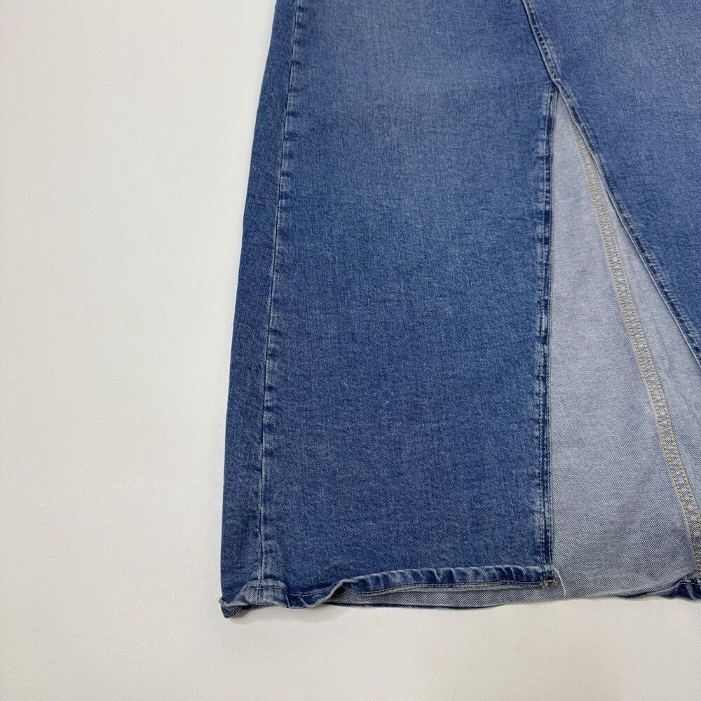 GAP denim front slit maxi skirt medium indigo, size 30/ 10 Y2K Style - Picture 3 of 12